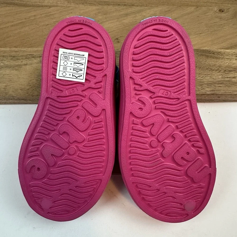 New NWT Little‎ Kids Native Jefferson Cozy Pink Fleece Sling Shoes 7 C